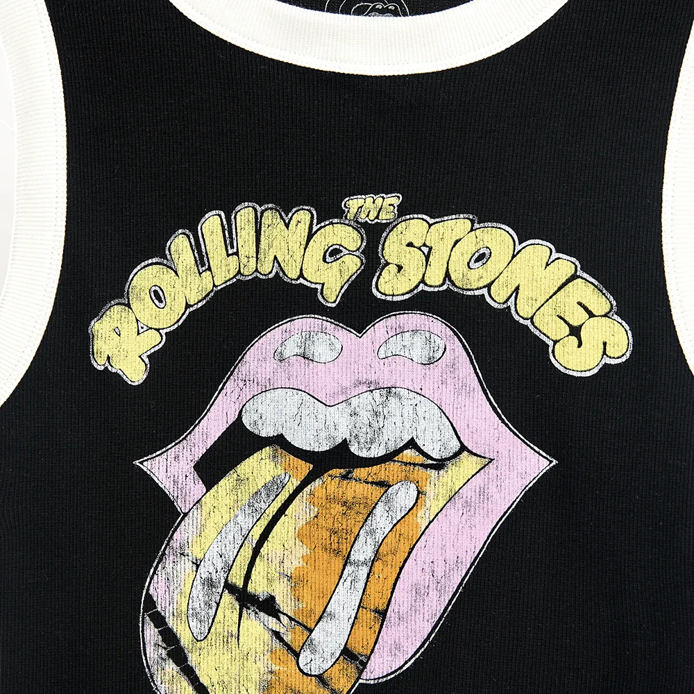 Tie Dye Tongue Cropped Ringer Tank sold by the Rolling Stones product image thumbnail 2