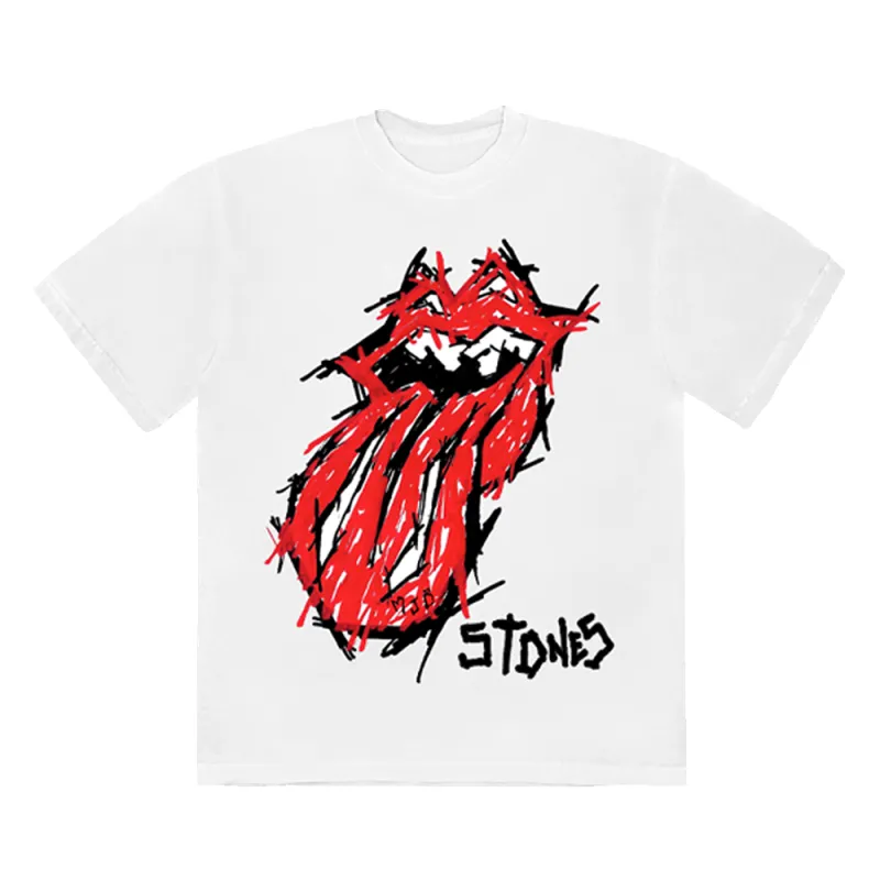 MJB (Marc Jacques Burton) X The ﻿Rolling Stones - No Filter Hand Drawn Tongue White T-Shirt sold by the Rolling Stones