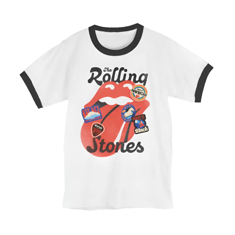 Stickered Tongue Ringer sold by the Rolling Stones