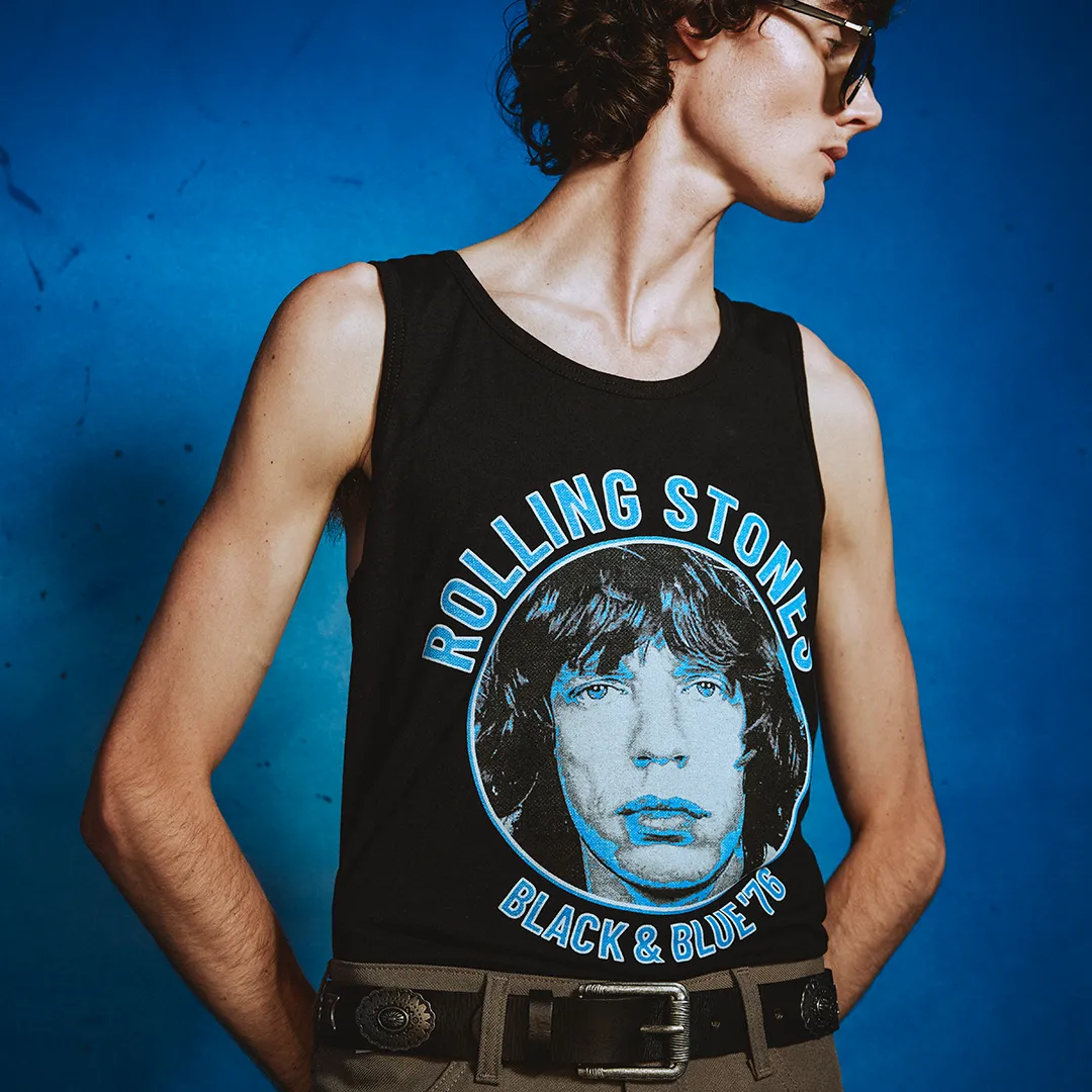 Black and Blue Mick Jagger Tank Top sold by the Rolling Stones product image thumbnail 2