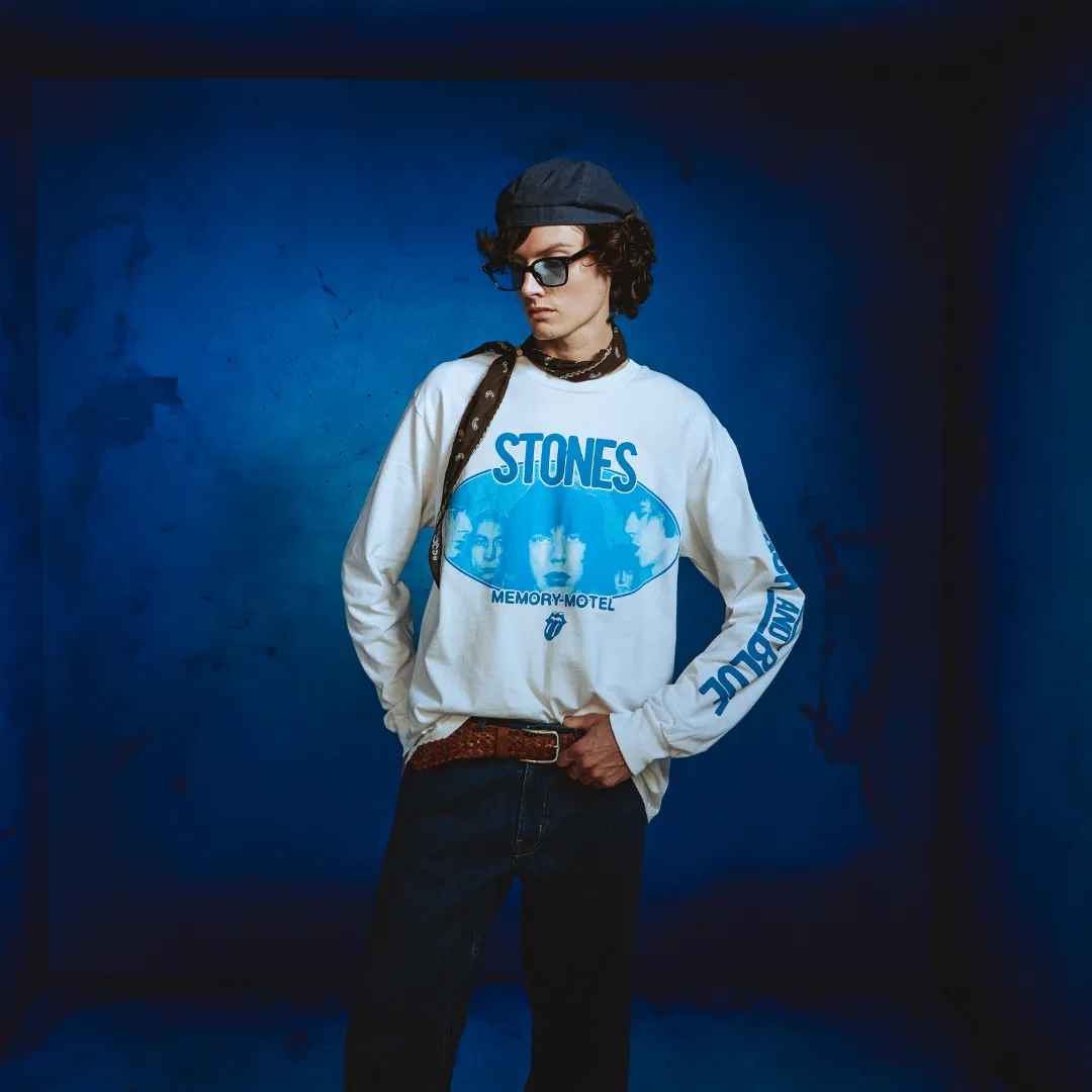 Black and Blue White Longsleeve T-Shirt sold by the Rolling Stones product image thumbnail 2