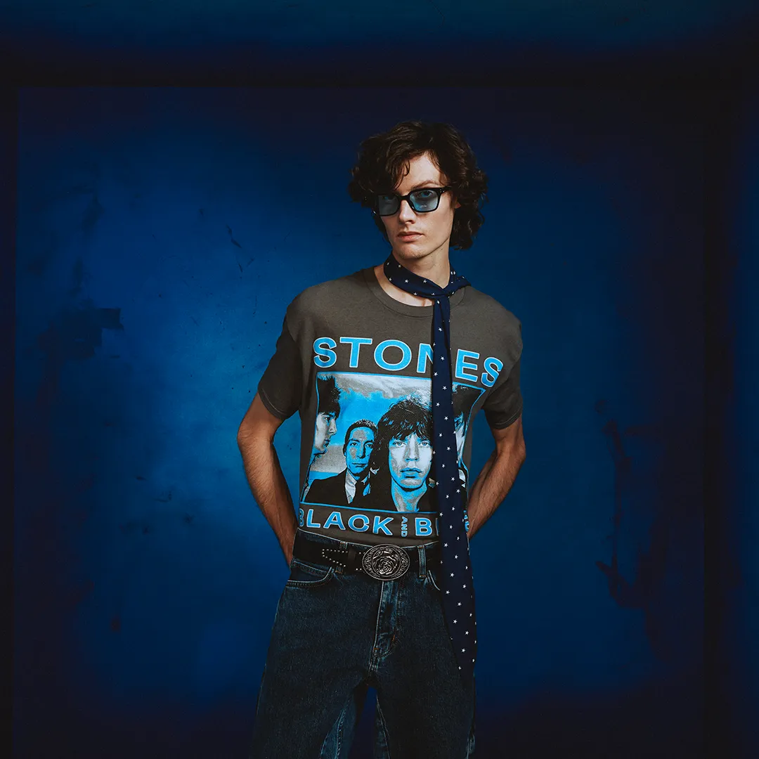 Black and Blue Charcoal T-Shirt sold by the Rolling Stones product image thumbnail 2