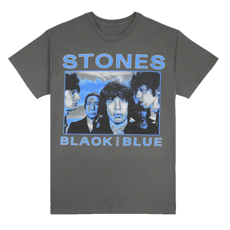 Black and Blue Charcoal T-Shirt sold by the Rolling Stones