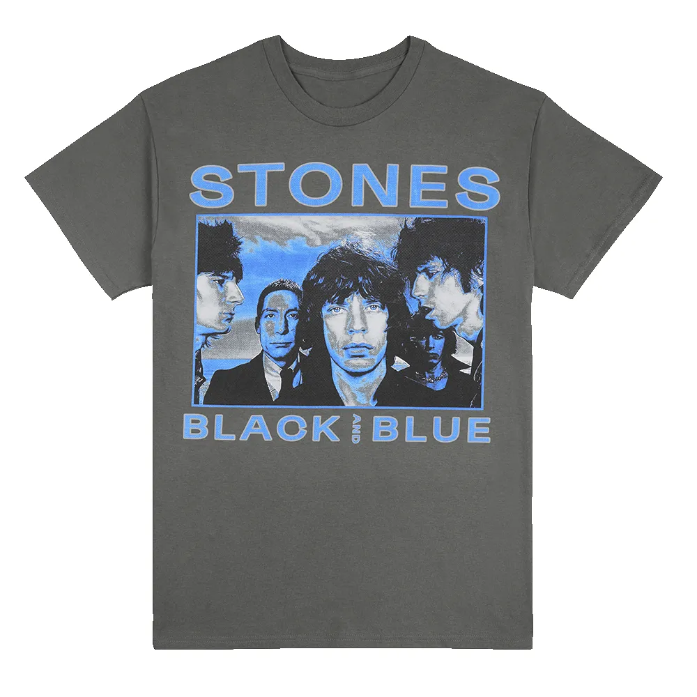 Black and Blue Charcoal T-Shirt sold by the Rolling Stones