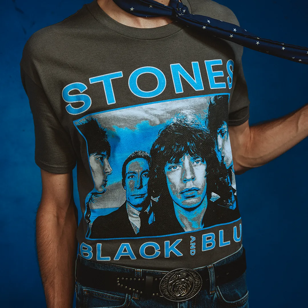 Black and Blue Charcoal T-Shirt sold by the Rolling Stones product image thumbnail 3