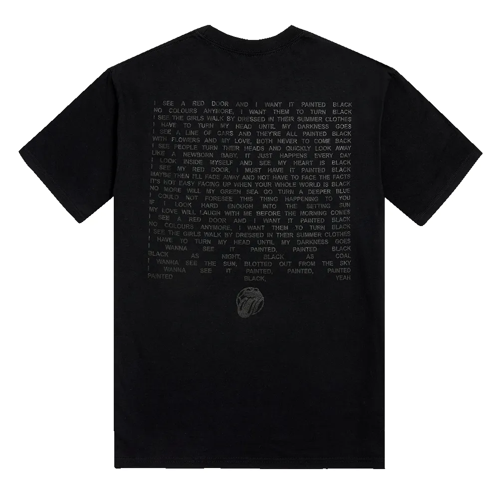 Paint It Black Tonal Lyric T-shirt sold by the Rolling Stones product image thumbnail 2