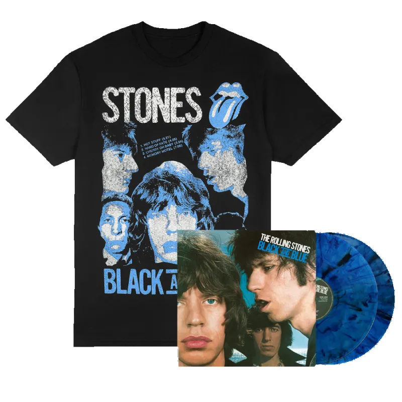 Black and Blue 2LP (Color) + Black and Blue T-Shirt made by the Rolling Stones