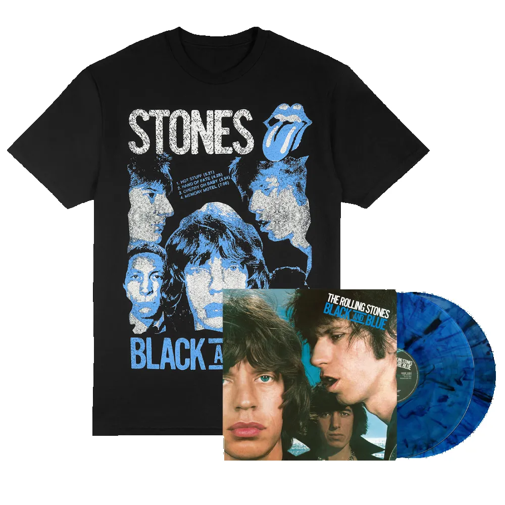 Black and Blue 2LP (Color) + Black and Blue T-Shirt sold by the Rolling Stones