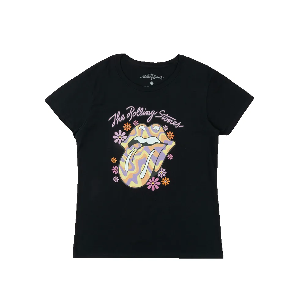 Retro Flower Tongue Women's T-Shirt sold by the Rolling Stones