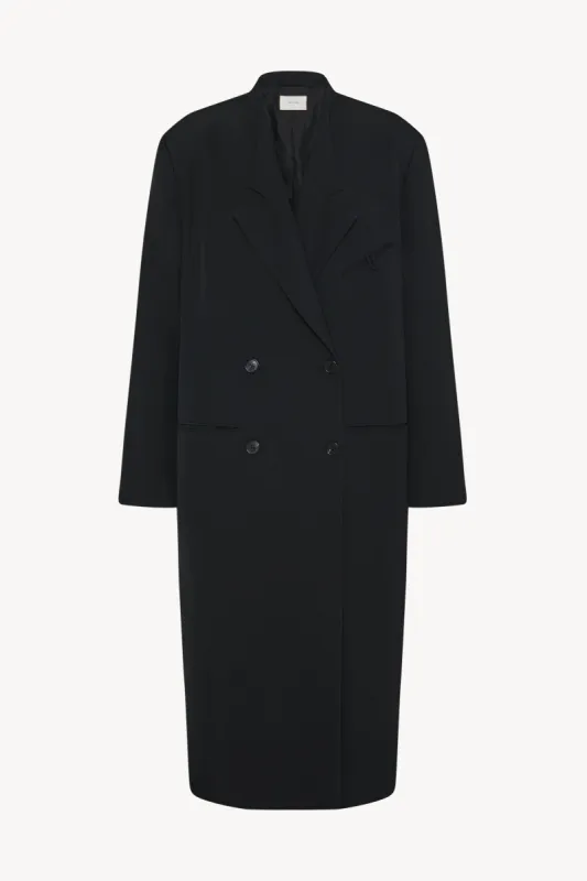 コート [The Row] Malika Coat in Wool and Cashmere Malika Coat Black in Wool and Cashmere – The Row