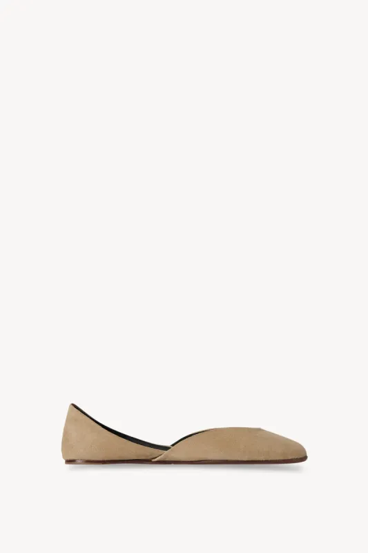 Gemma Ballet Slipper in Suede sold by The Row