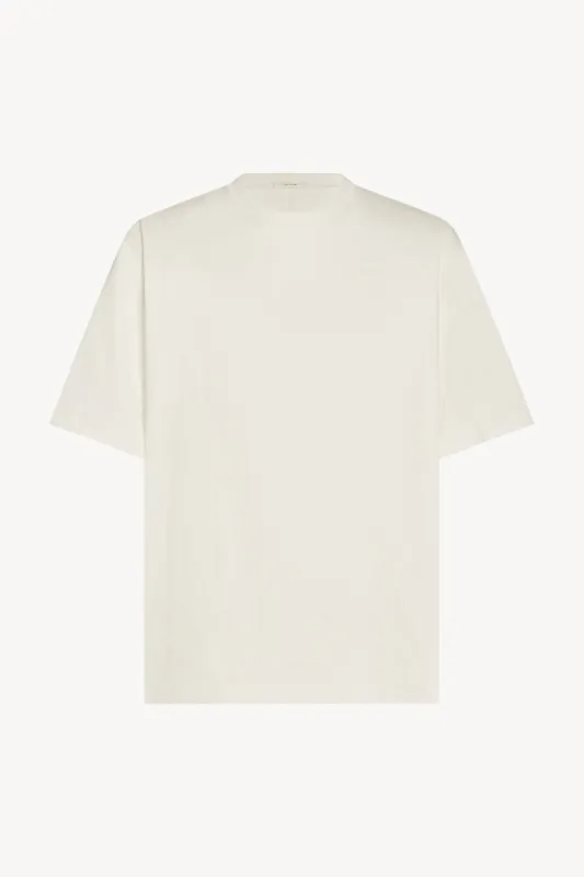 Tシャツ・カットソー THE ROW LIGHT GREY KADDY T-SHIRT IN BRUSHED COTTON Kaddy Top Grey in Cotton – The Row