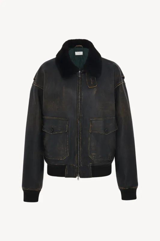 Adonis Jacket in Leather and Shearling sold by The Row