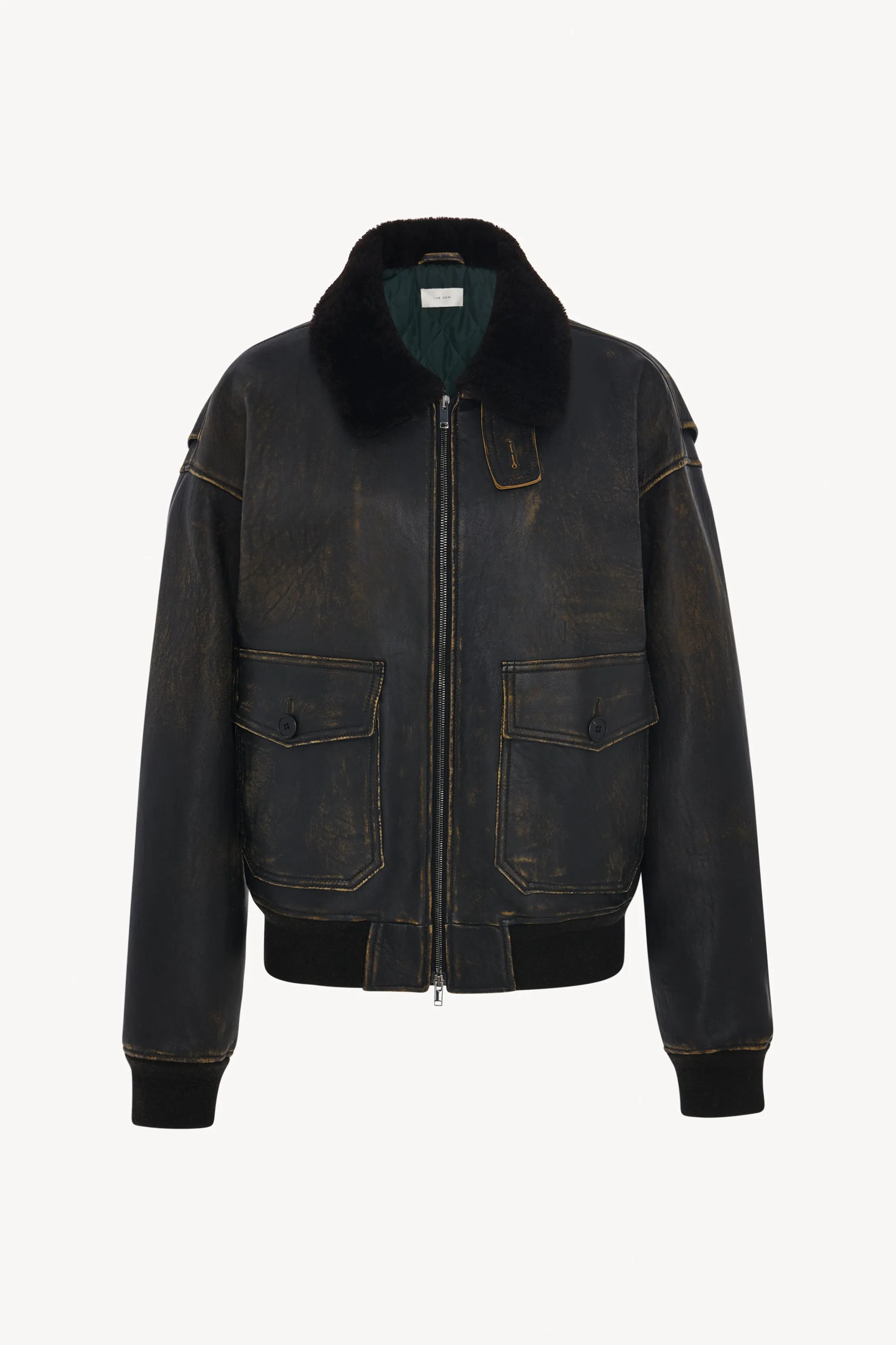 Adonis Jacket in Leather and Shearling sold by The Row
