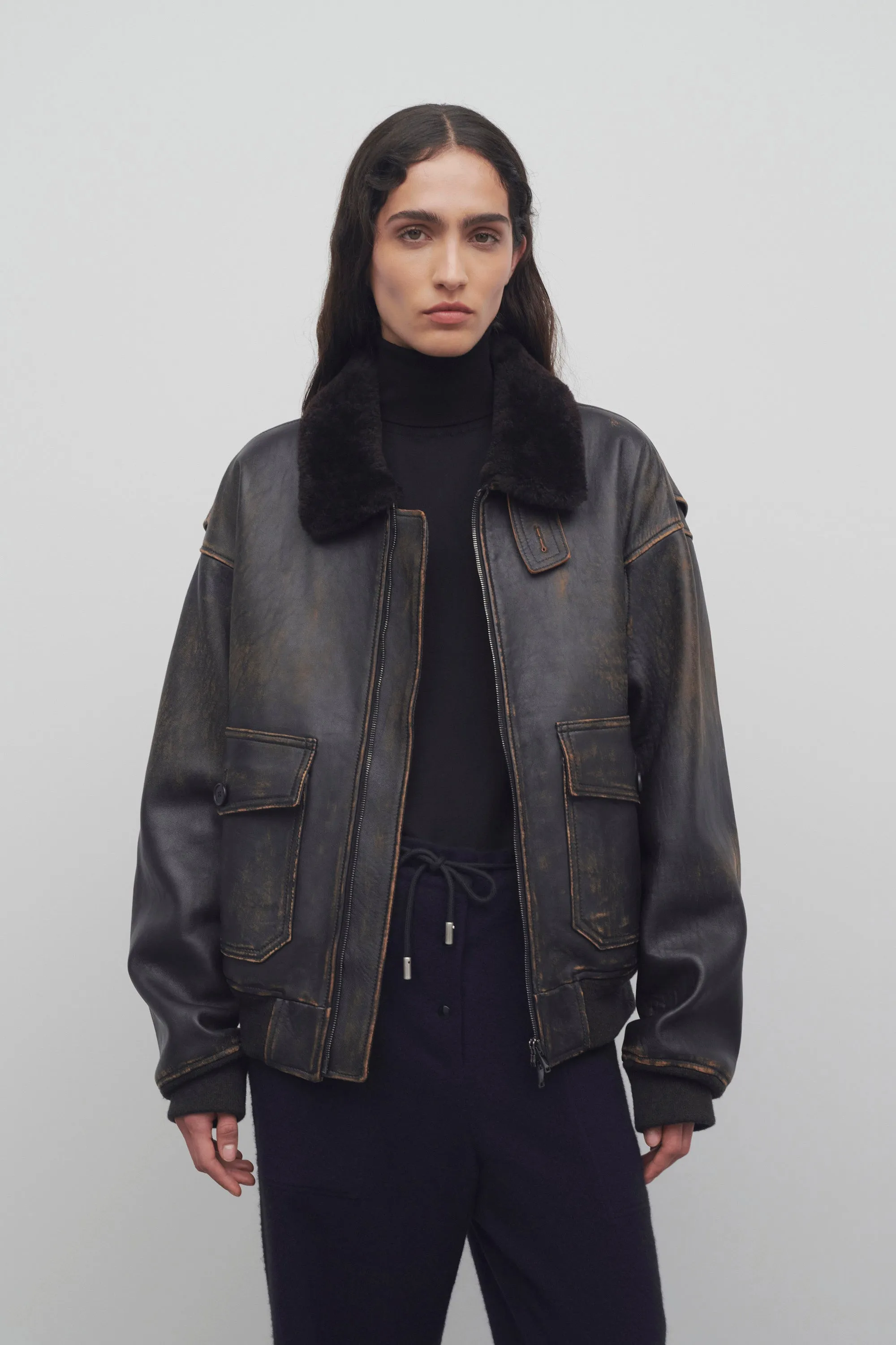 Adonis Jacket in Leather and Shearling sold by The Row product image thumbnail 3