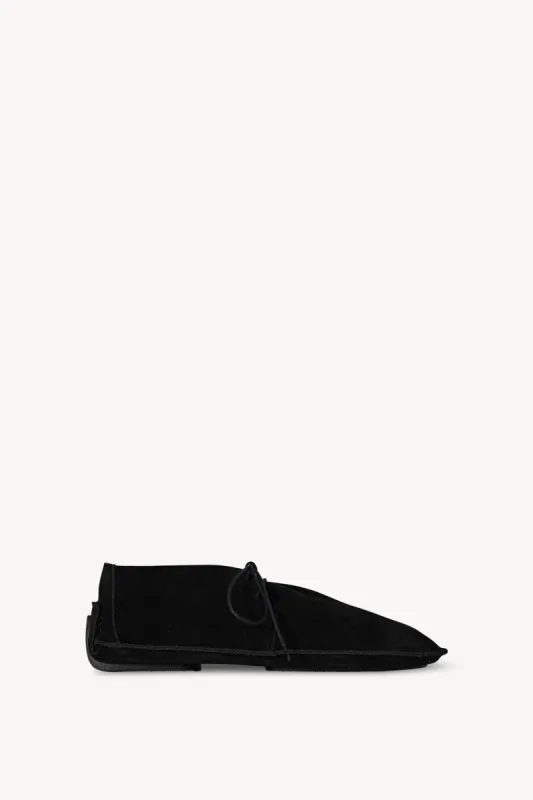 Lucca Lace Up Shoe in Suede sold by The Row