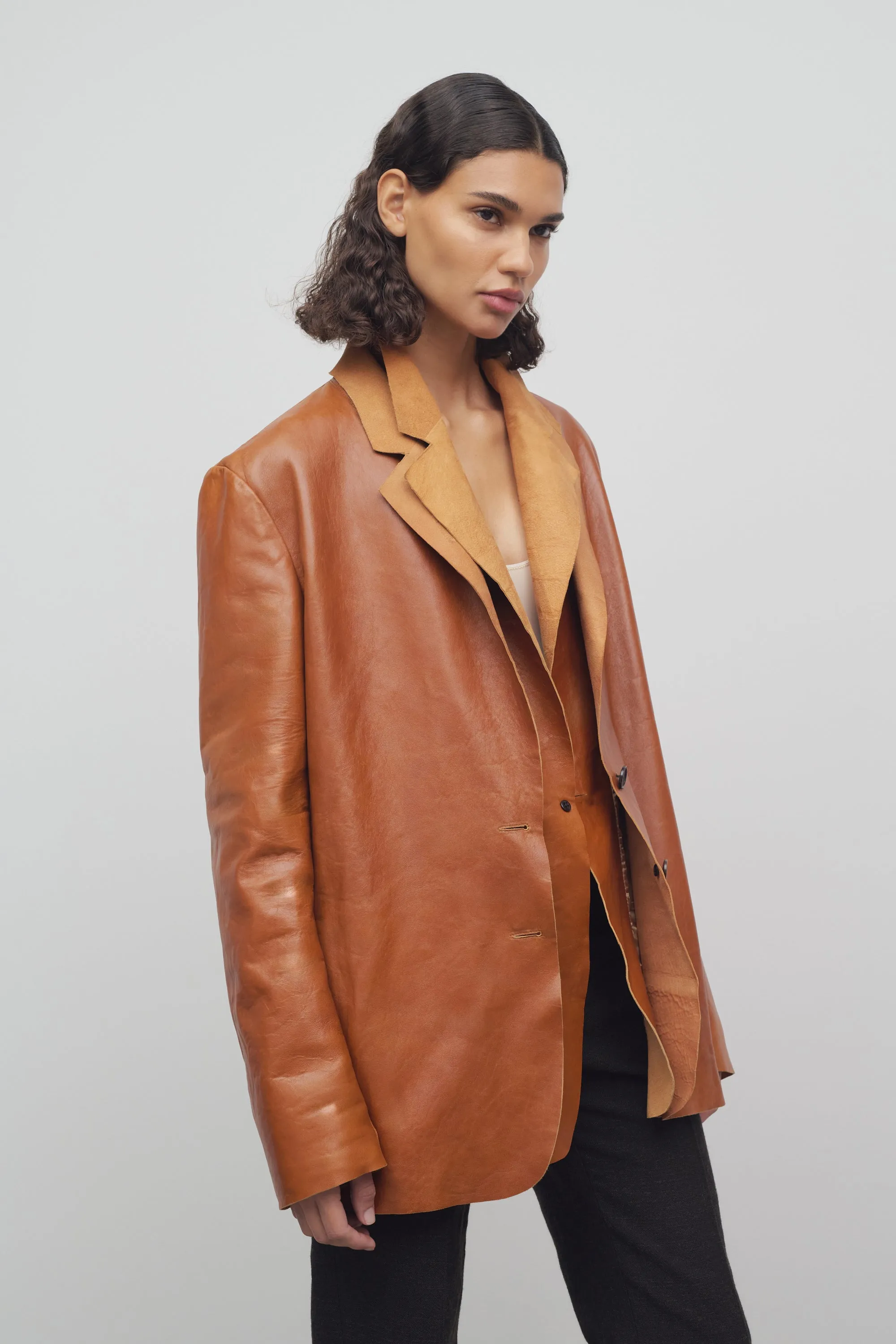 Lysandre Jacket in Leather sold by The Row product image thumbnail 3