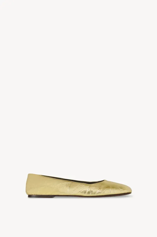 Square Ballet Flat in Leather sold by The Row
