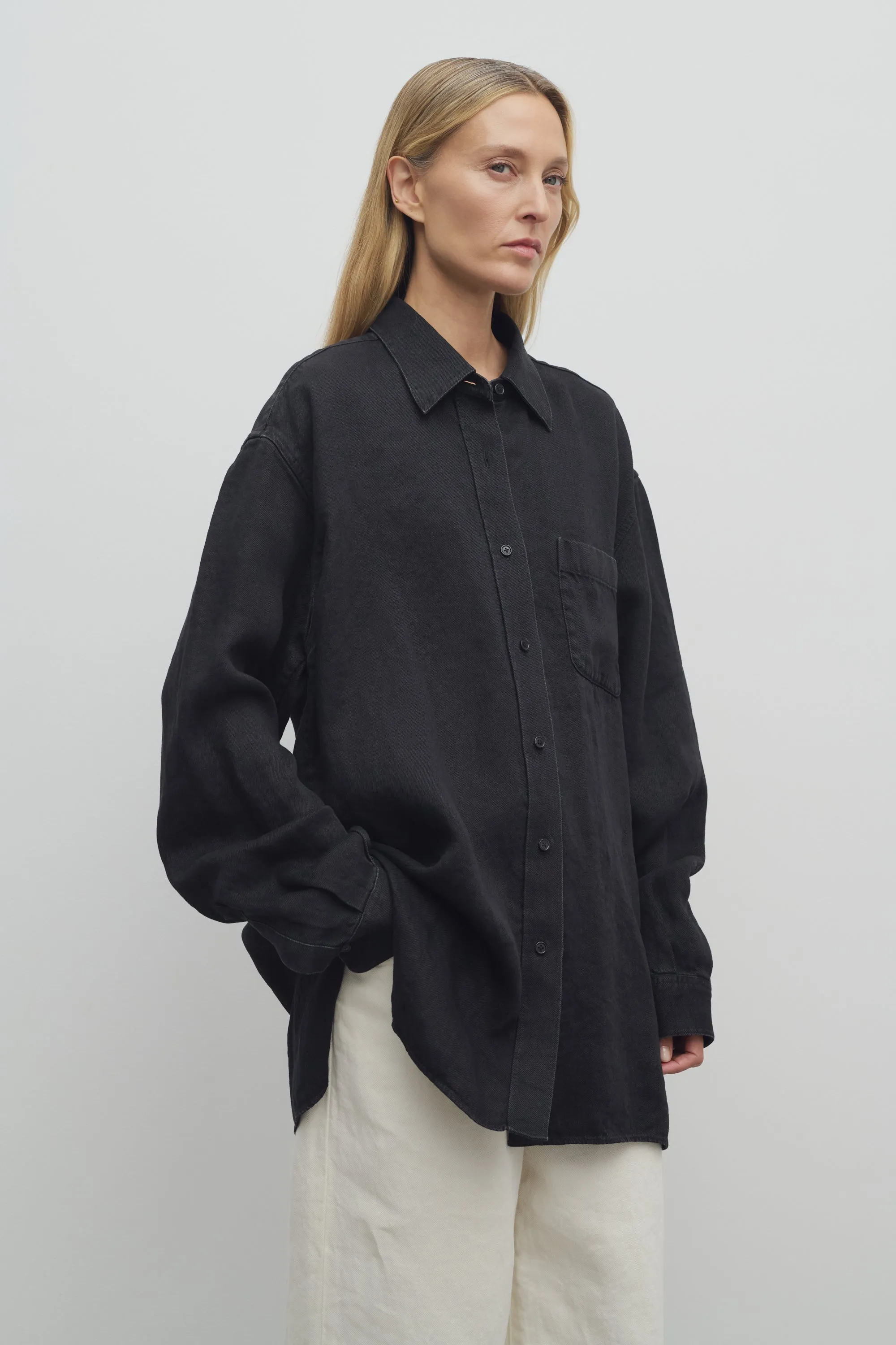 Nesson Shirt in Linen sold by The Row product image thumbnail 3