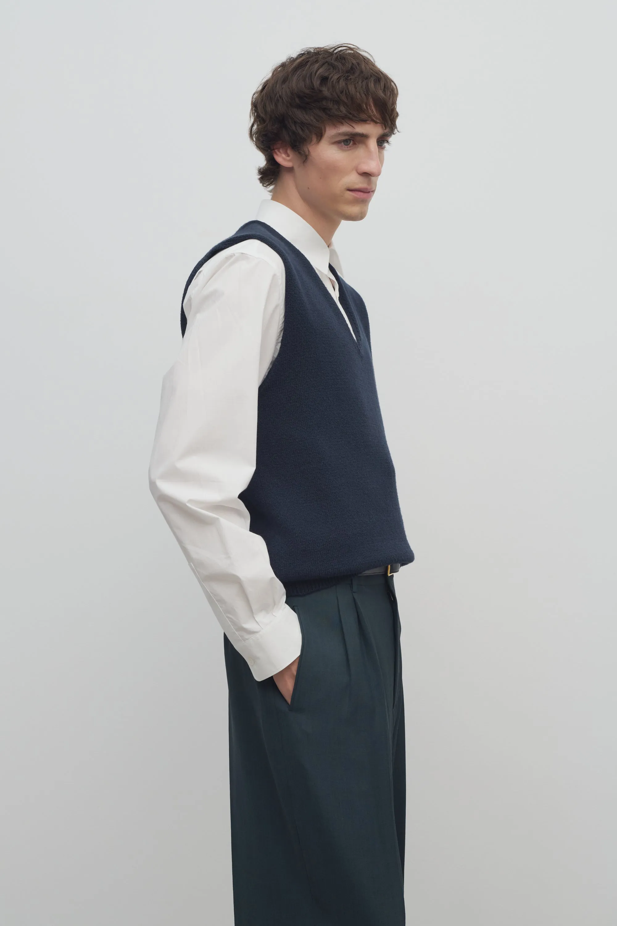 Cowen Vest in Virgin Wool and Cotton sold by The Row product image thumbnail 4