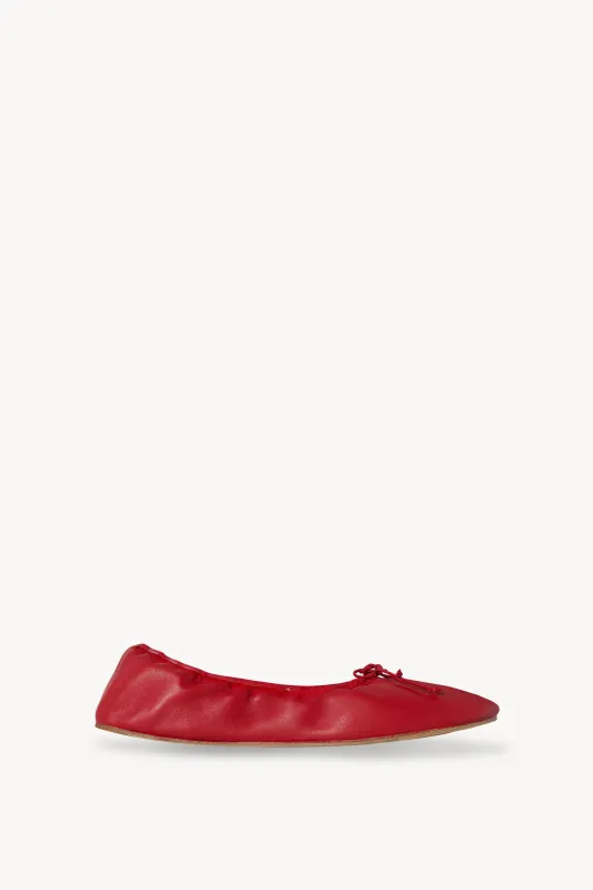 Round Ballet Flat in Leather sold by The Row