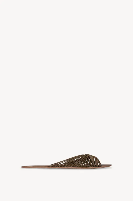 Sara Slide Sandal in Elastic and Leather sold by The Row