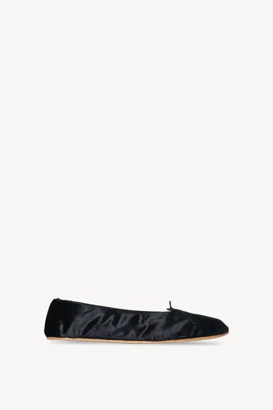 Round Ballet Flat in Velvet sold by The Row