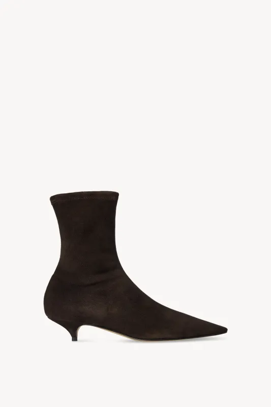 Liisa Kitten Bootie in Suede sold by The Row