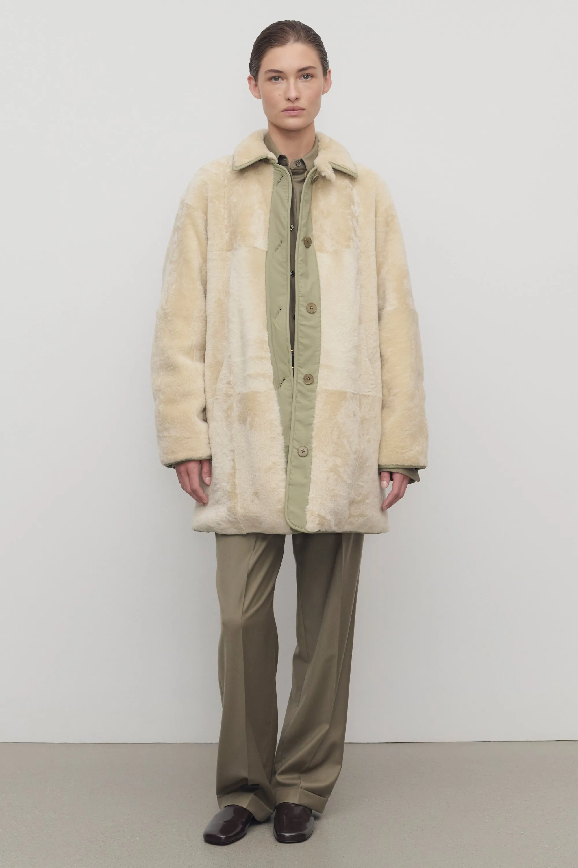Aurelia Coat in Shearling and Nylon sold by The Row product image thumbnail 4
