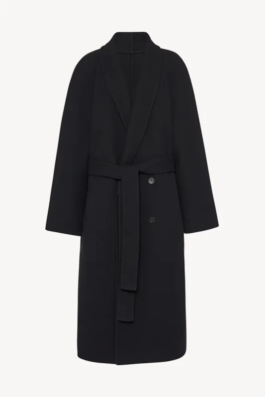 コート [The Row] Malika Coat in Wool and Cashmere Malika Coat Black in Wool and Cashmere – The Row