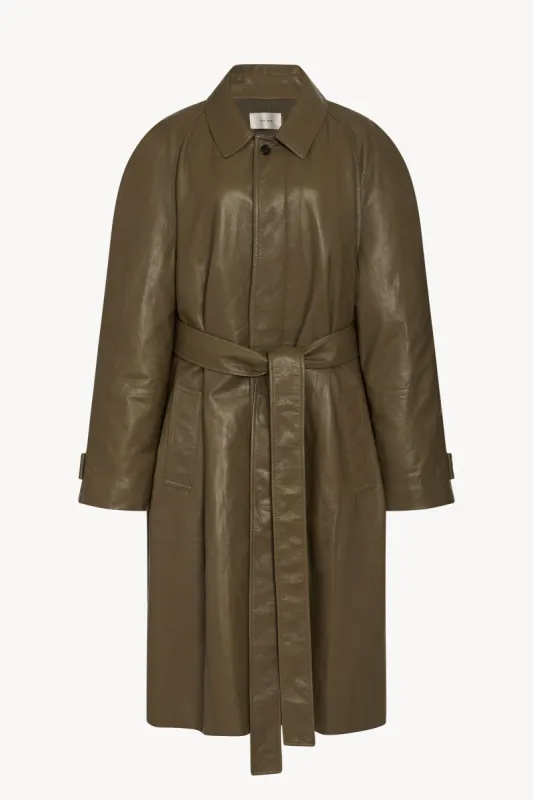 Devitt Coat in Leather sold by The Row