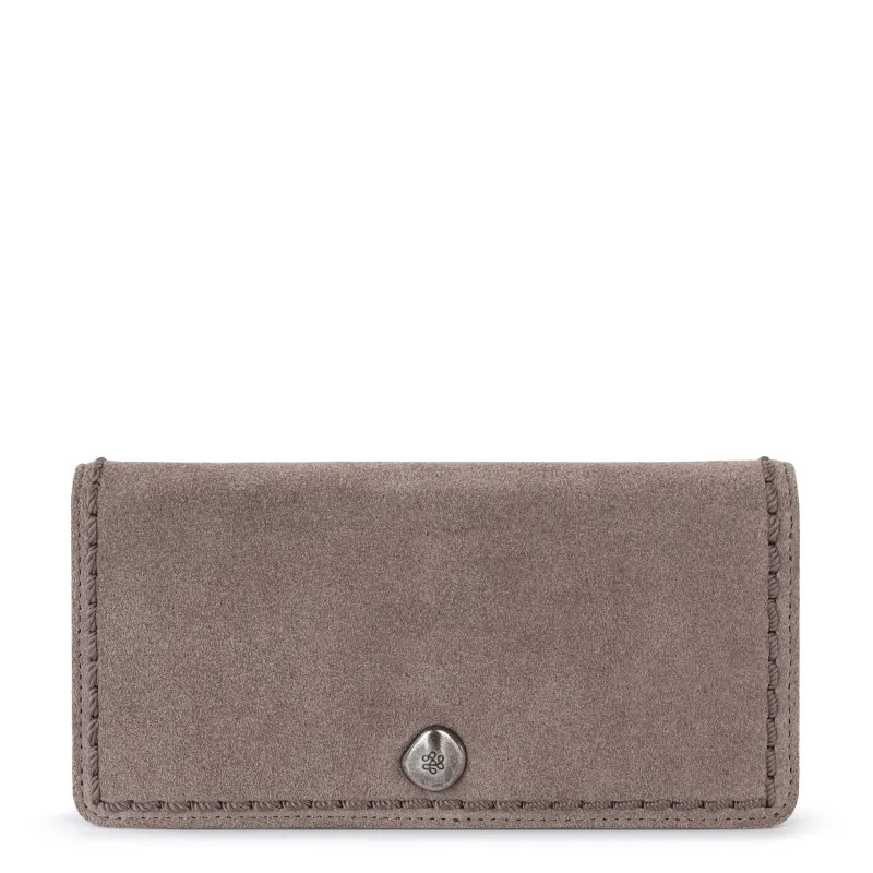 Mira Large Wallet - Leather - Mushroom Suede made by The Sak