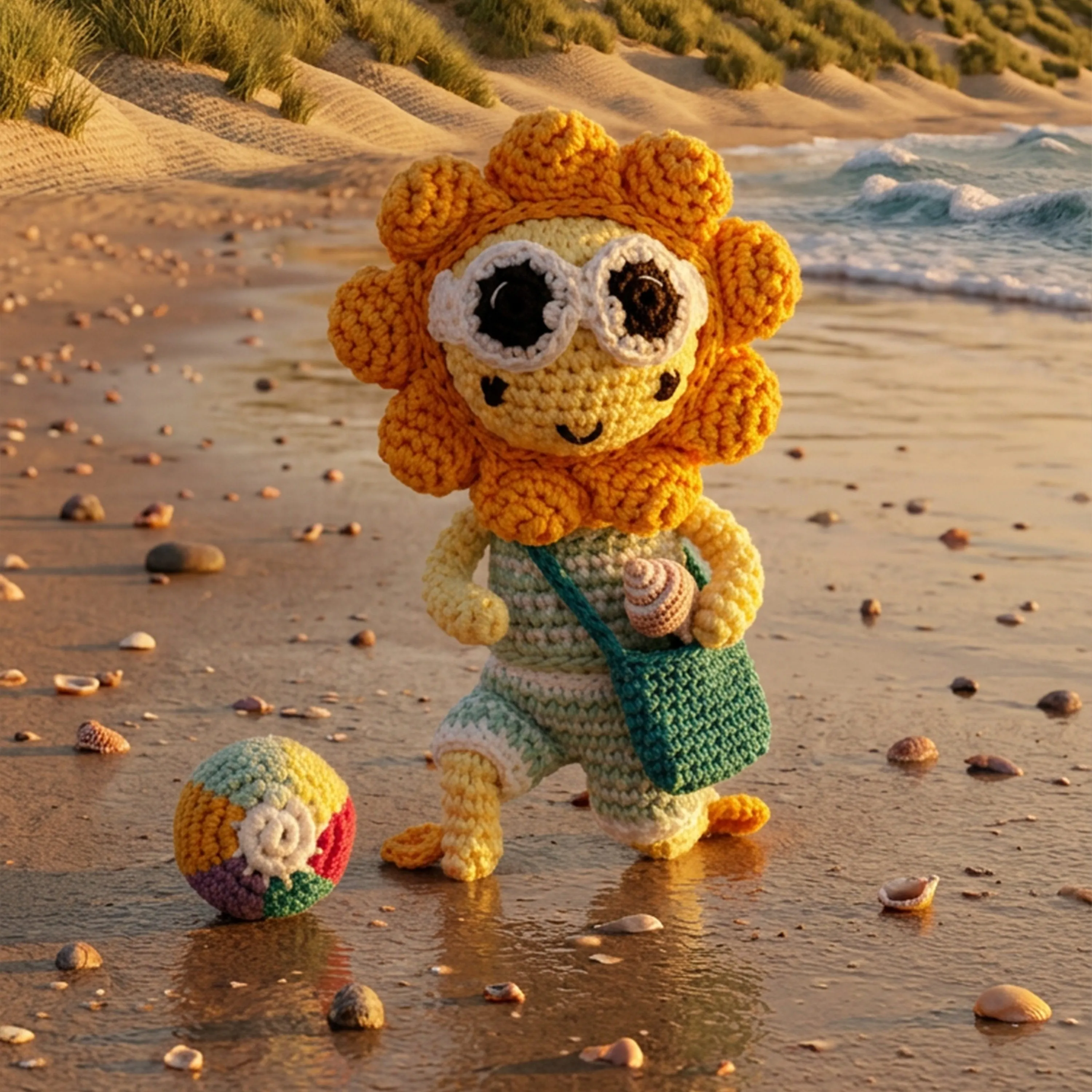 Sunbudz Sunflower Dangle - Hand Crochet - Shellee sold by The Sak product image thumbnail 2
