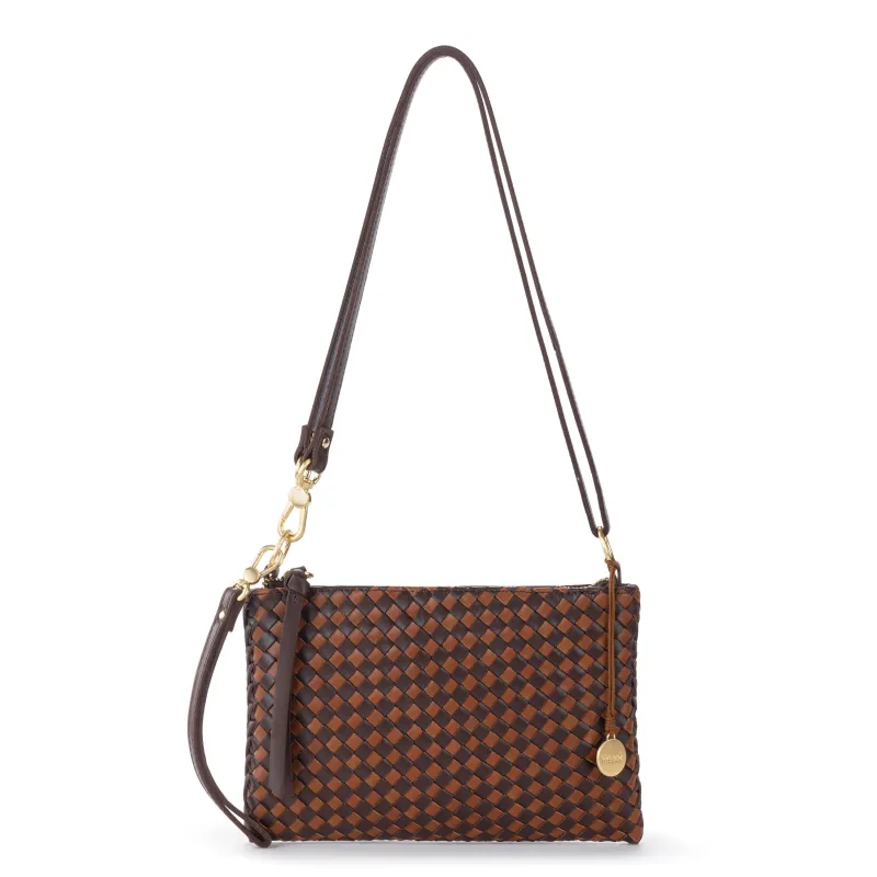 Vita Convertible Wristlet - Leather - Mahogany Cognac Woven made by The Sak