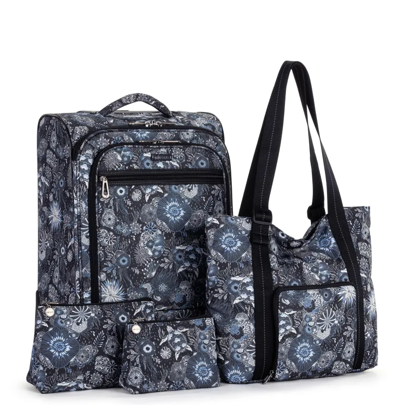 On The Go 21" Spinner Luggage Bundle - EcoTwill - Midnight Seascape made by Sakroots