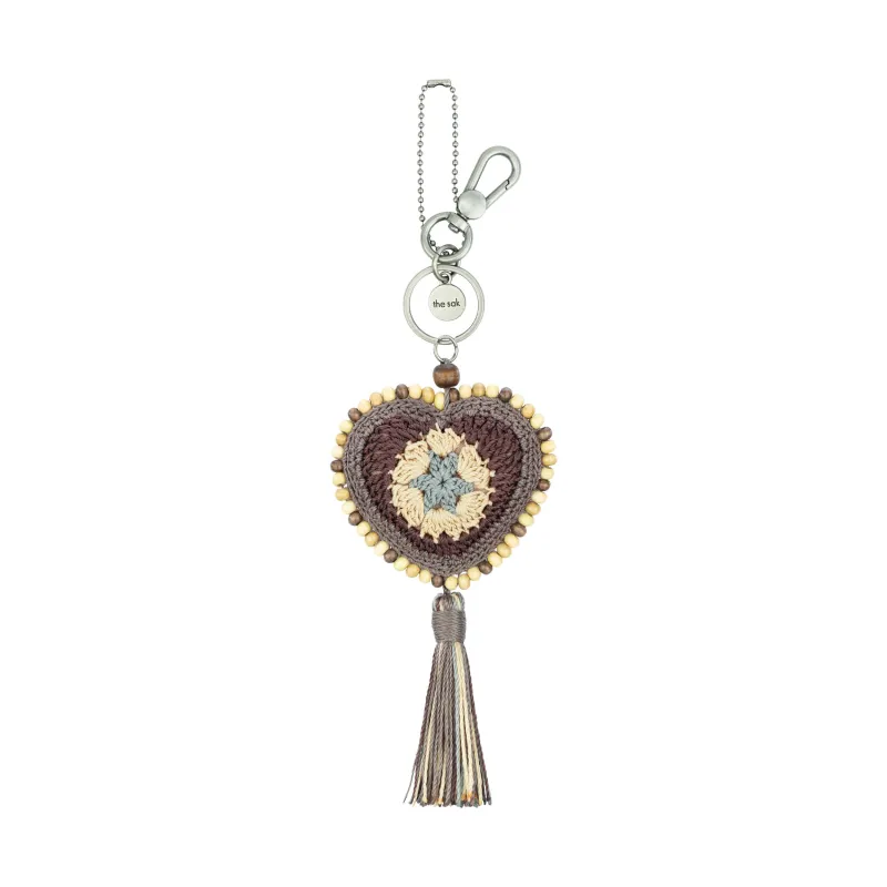 Yarnicharmz Dangle - Hand Crochet - Mushroom Patch Heart made by The Sak