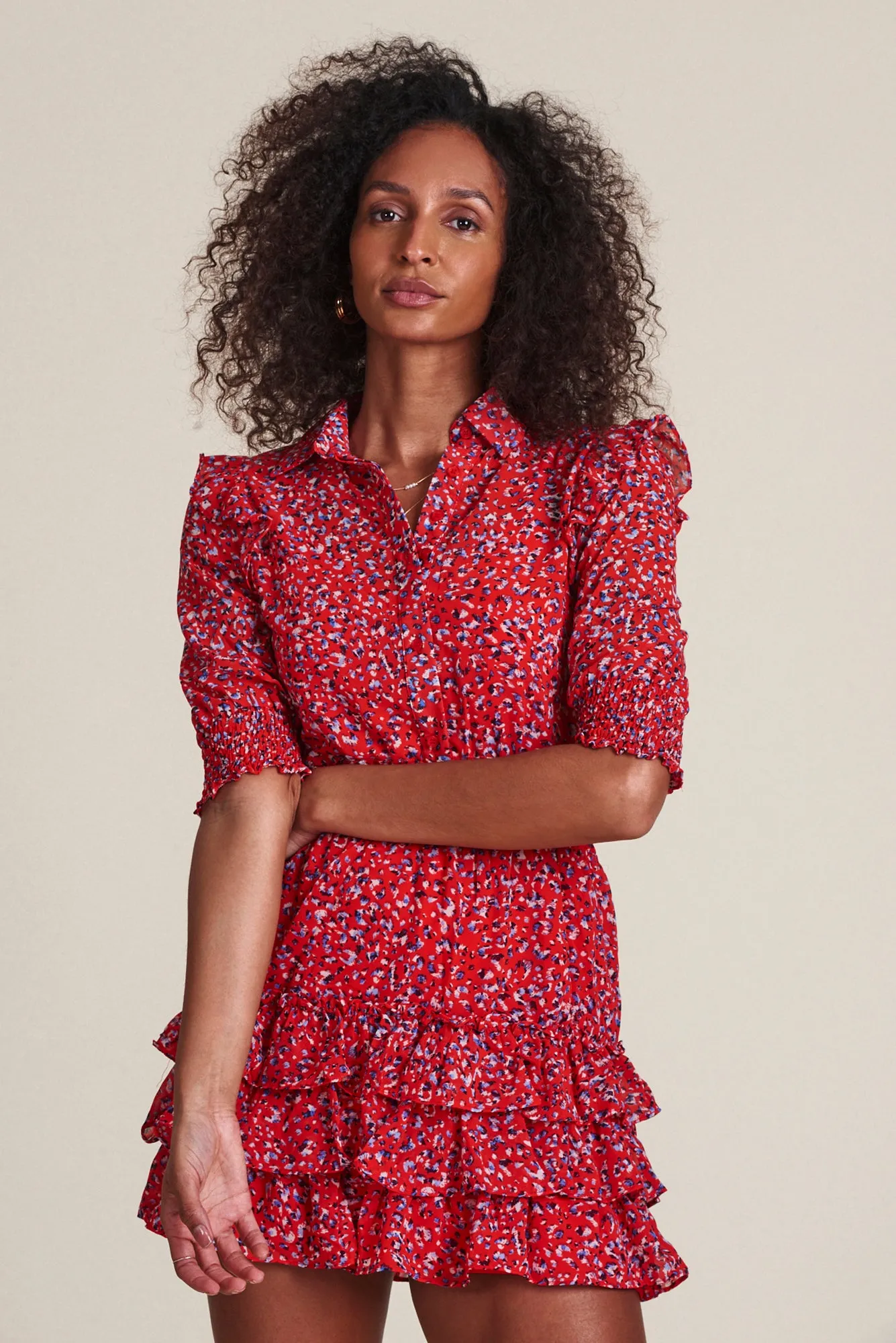 The Ruffled Tiered Minidress sold by The Shirt by Rochelle Behrens