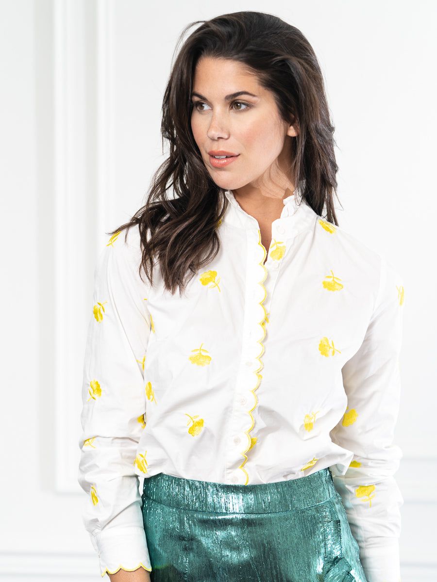 The Icon Shirt w/ Scalloped Embroidery sold by The Shirt by Rochelle Behrens