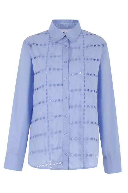 The Embroidered Boyfriend Shirt sold by The Shirt by Rochelle Behrens