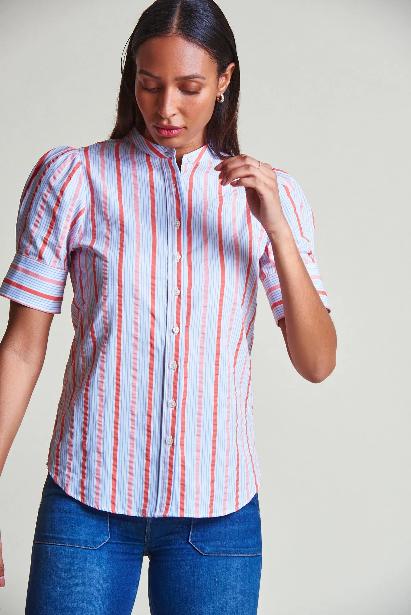 The Short Sleeve Puffed Shoulder Shirt sold by The Shirt by Rochelle Behrens product image thumbnail 2