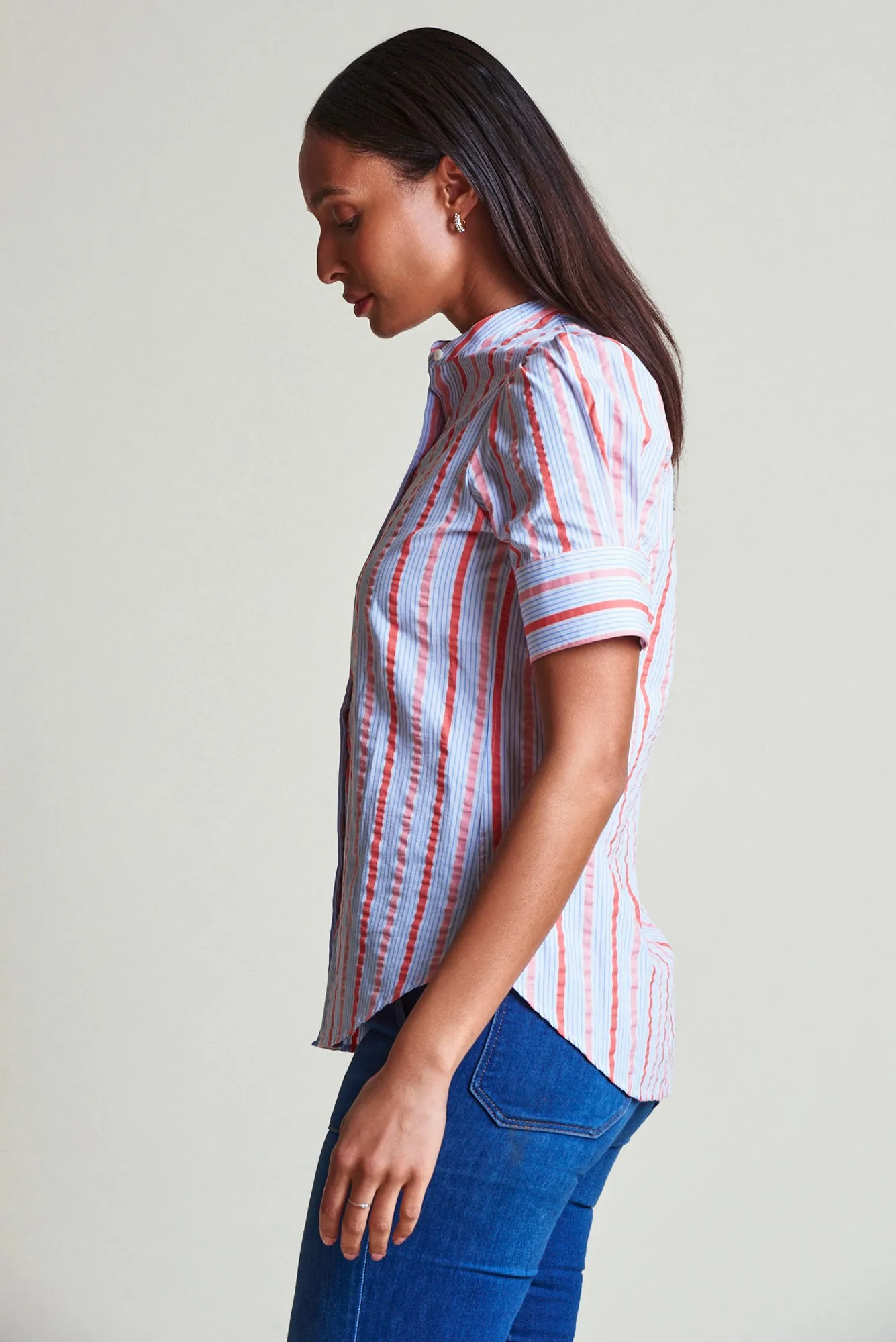 The Short Sleeve Puffed Shoulder Shirt sold by The Shirt by Rochelle Behrens product image thumbnail 3