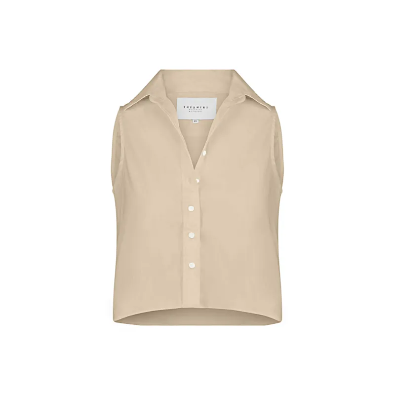 The Boxy Cropped Sleeveless Shirt sold by The Shirt by Rochelle Behrens