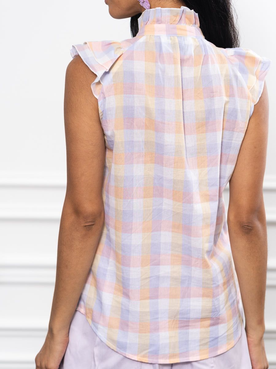The Sleeveless Ruffled Shirt sold by The Shirt by Rochelle Behrens product image thumbnail 5