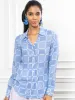 The Boyfriend Shirt in Blue/Gold Flecks sold by The Shirt by Rochelle Behrens