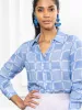 The Boyfriend Shirt in Blue/Gold Flecks sold by The Shirt by Rochelle Behrens