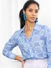 The Boyfriend Shirt in Blue/Gold Flecks sold by The Shirt by Rochelle Behrens