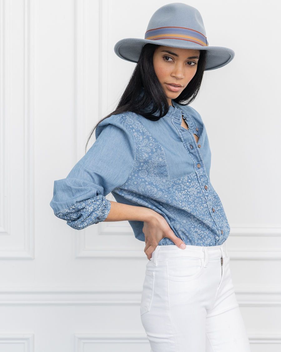 The Patchwork Chambray Shirt sold by The Shirt by Rochelle Behrens product image thumbnail 4