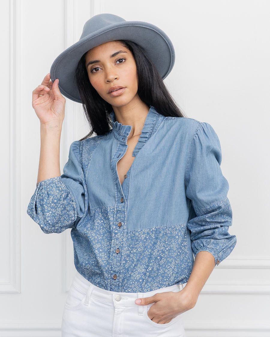 The Patchwork Chambray Shirt sold by The Shirt by Rochelle Behrens product image thumbnail 2