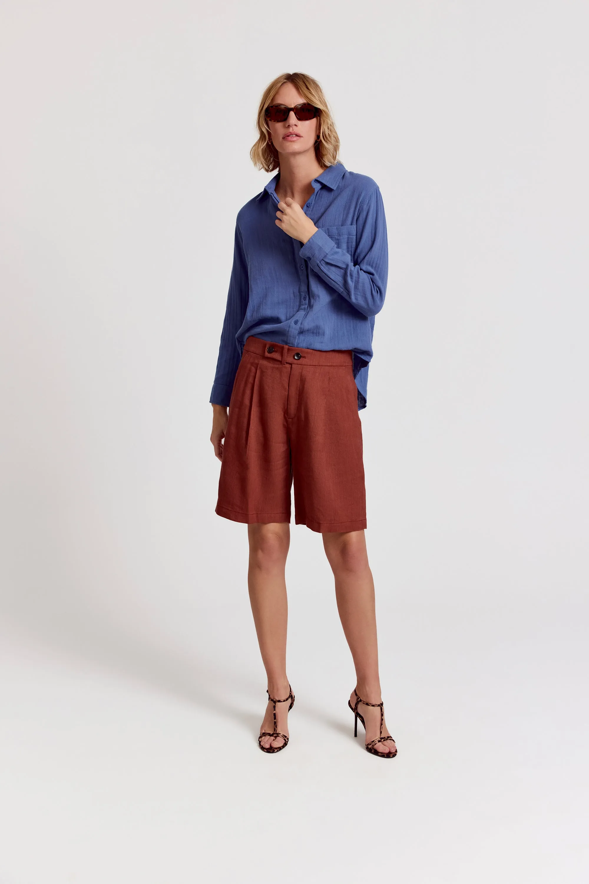 The Super Relaxed Boyfriend Shirt in Gauze sold by The Shirt by Rochelle Behrens product image thumbnail 2