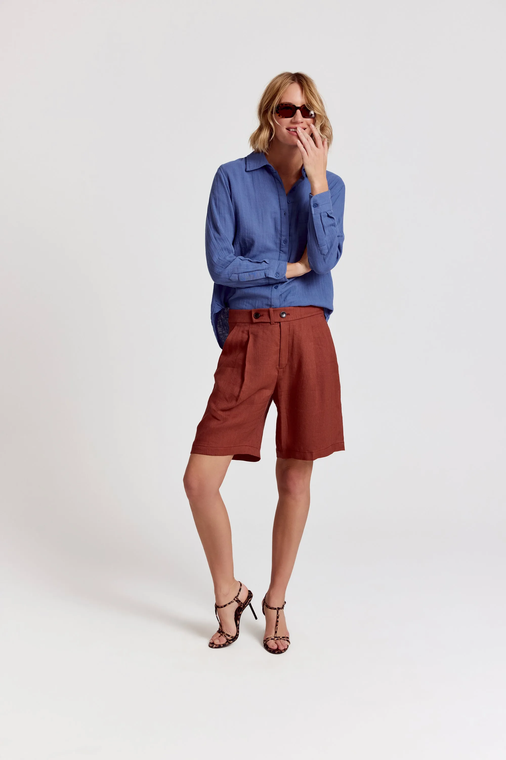 The Super Relaxed Boyfriend Shirt in Gauze sold by The Shirt by Rochelle Behrens product image thumbnail 3